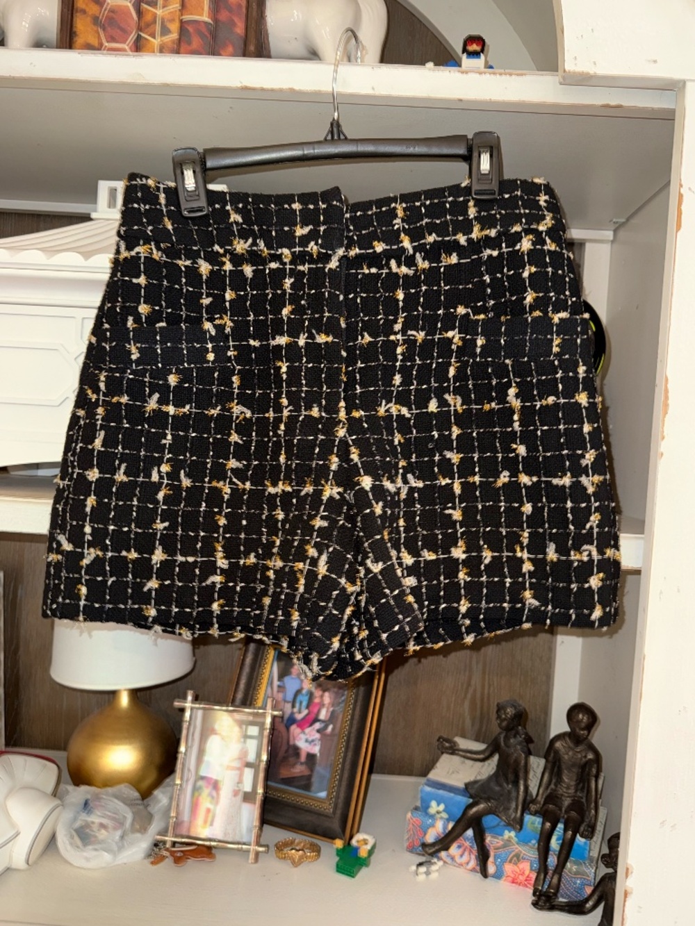 a loves a size 12 black gold tweed shorts - Picture 2 of 5